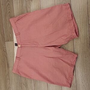 HUGO BOSS Recent‎ Clyde1 Light Red Cotton Linen Blend Sz 36 Mens Casual Shorts